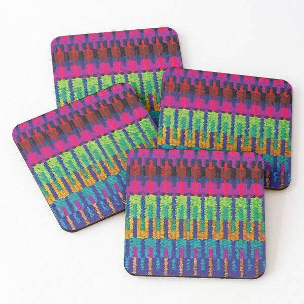 Item preview, Maximalist decor rainbow embroidery hand woven mexican textile vibrant folk art designed and sold by T-Mex.
