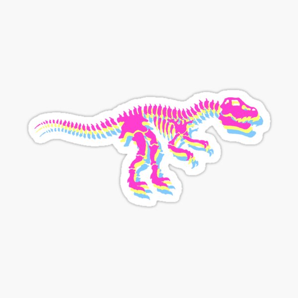 Aperçu de l'œuvre Squelette de dinosaure pansexuel LGBT Pride créée et vendue par crystallinesoup.