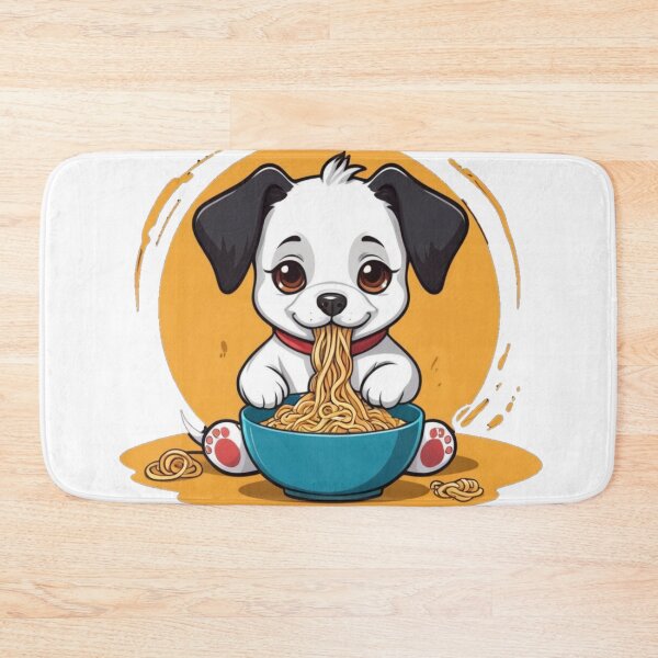 Item preview, Cute dog eating noodles 3 designed and sold by LykosShop.