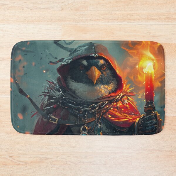 Item preview, Angry Hateful Penguin As An Necromancer Casting Fire spells to lighteen up path in the dark castle designed and sold by EpicFantasy.