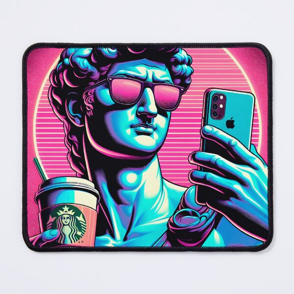 Item preview, Michelangelo's David Statue drinking coffee - Pop Art 2 designed and sold by ThirdArt3.