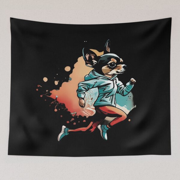 Item preview, chihuahua dog jogging jogging designed and sold by Furrifico.
