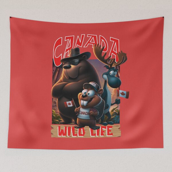 Item preview, A cool moose, beaver and a bear from Canada designed and sold by Animal world designs.