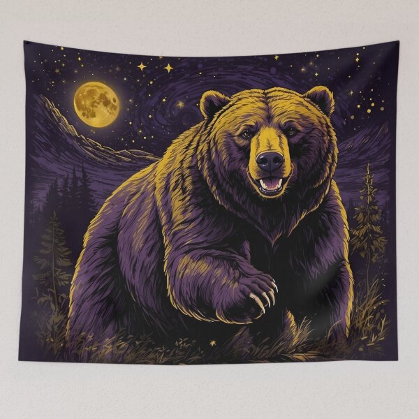 Item preview, Starry Night Bear Drawing designed and sold by PolygonPinnacle.
