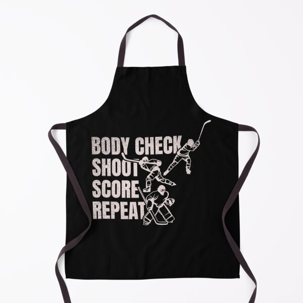 Artikelvorschau, Body Check Shoot Score Wiederholung Eishockey Zitat Motivation entworfen und verkauft von YerrouDesing.