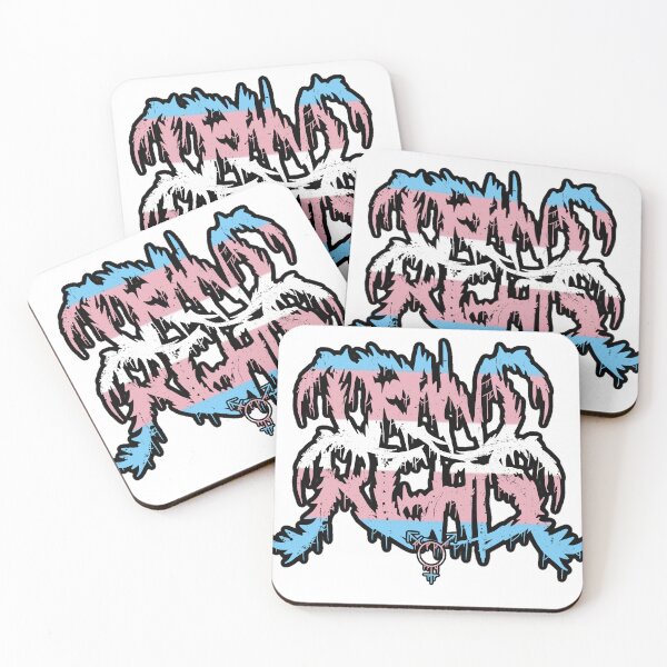 Item preview, Trans Rights Metal Logo designed and sold by TheFieldOfMemes.