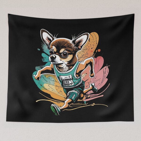 Item preview, chihuahua dog running marathon designed and sold by Furrifico.