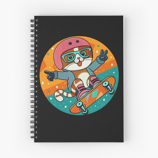 Item preview, Happy cat in pink helmet on skateboard designed and sold by Znikoma.