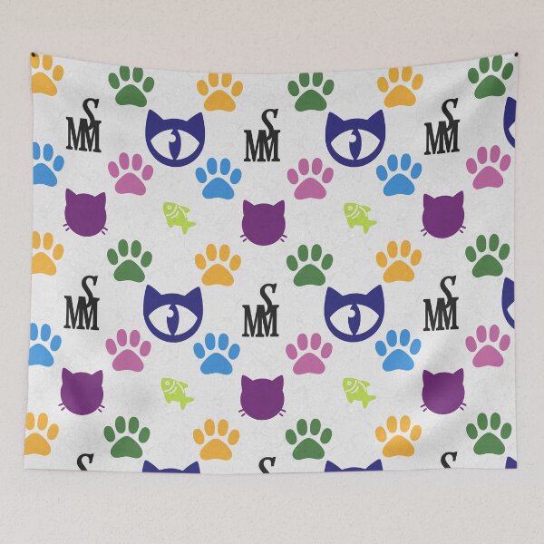 Item preview, Sir Meowton's Palette - Playful Cat Paw Print Pattern designed and sold by Sir Meow Meow.