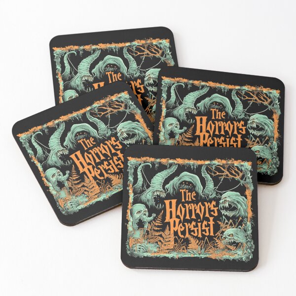 Item preview, The Horrors Persist! Green & Orange Dark Humour Tee designed and sold by ChaosEmporium.
