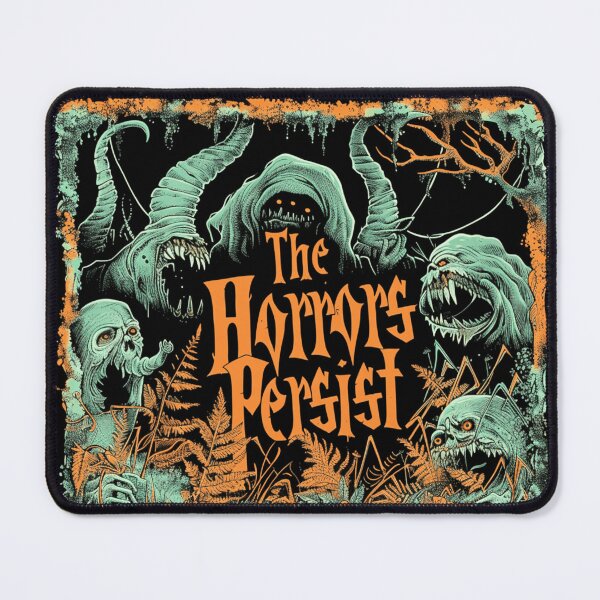 Item preview, The Horrors Persist! Green & Orange Dark Humour Tee designed and sold by ChaosEmporium.
