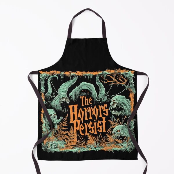 Item preview, The Horrors Persist! Green & Orange Dark Humour Tee designed and sold by ChaosEmporium.