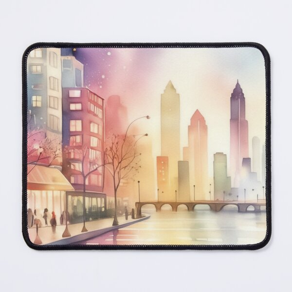 Item preview, Watercolor Whispers: A Dreamy Cityscape designed and sold by PanoramaPrints.