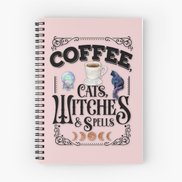 Item preview, Boho Blush Pink, Cottagecore - Coffee, Cats, Witches, and Spells, Kitchen Witch, Kitchen Witchery, Coffee Witch, Familiars, Crystal Ball designed and sold by Alaska Magick.