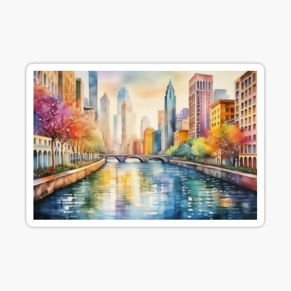 Dreamscapes Unbound: Ethereal City Whispers Sticker
