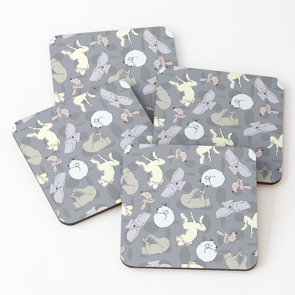 Item preview, Modern Whimsical Sleeping Dogs - Vanilla on  Gunmetal Gray designed and sold by NiranjanaMani.