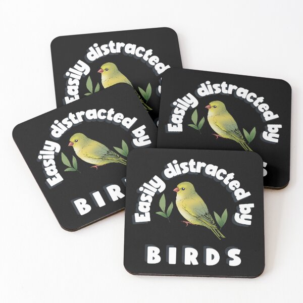 Item preview, Easily distracted by birds, hobbies bird watching funny designed and sold by wittyprinttop.