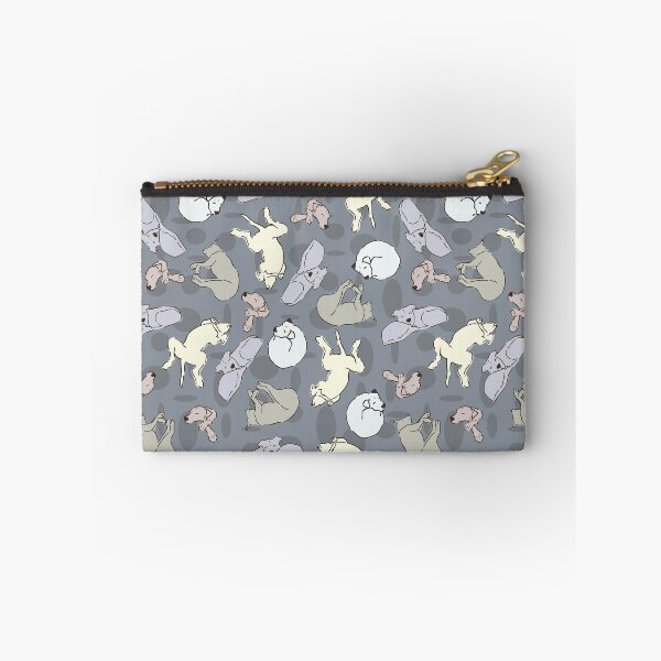 Item preview, Modern Whimsical Sleeping Dogs - Vanilla on  Gunmetal Gray designed and sold by NiranjanaMani.