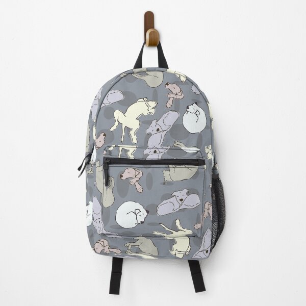 Item preview, Modern Whimsical Sleeping Dogs - Vanilla on Gunmetal Gray designed and sold by NiranjanaMani.