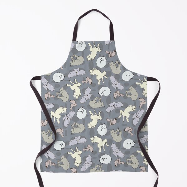 Item preview, Modern Whimsical Sleeping Dogs - Vanilla on  Gunmetal Gray designed and sold by NiranjanaMani.