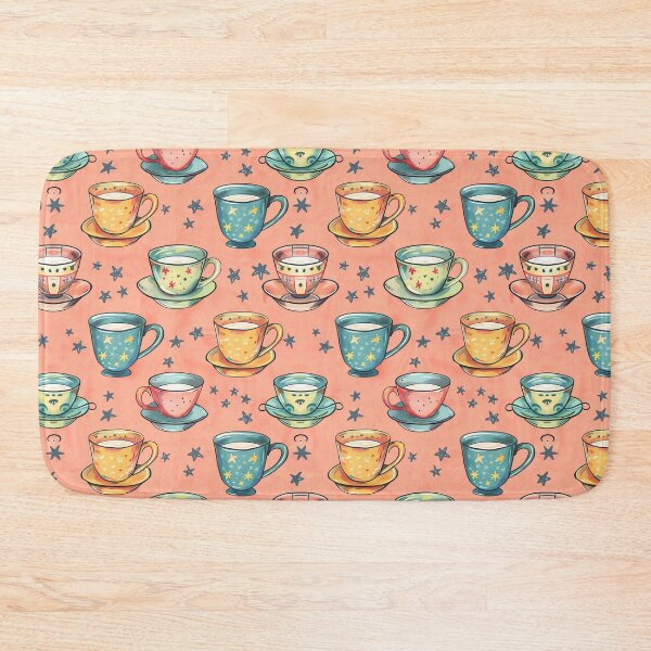 Item preview, Enchanted Tea Time - Whimsical Patterned Tea Cups with Stars on a Peach Background designed and sold by David Balzen.