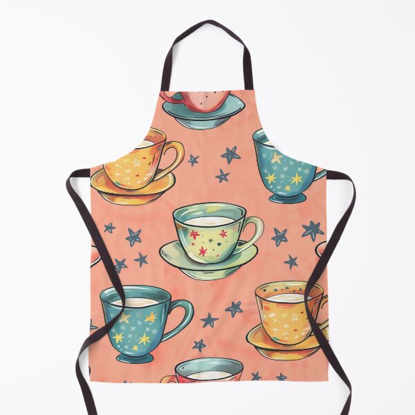 Item preview, Enchanted Tea Time - Whimsical Patterned Tea Cups with Stars on a Peach Background designed and sold by David Balzen.