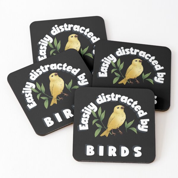 Item preview, Easily distracted by birds, hobbies bird watching funny designed and sold by wittyprinttop.