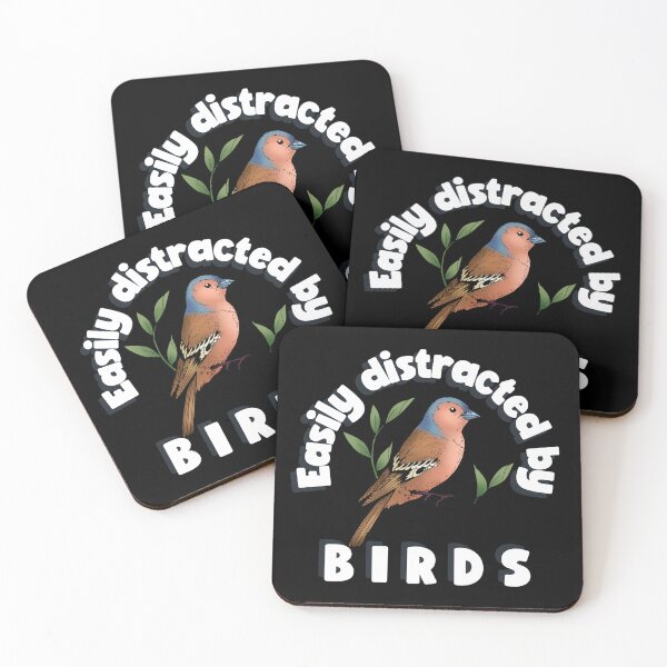 Item preview, Easily distracted by birds, hobbies bird watching funny designed and sold by wittyprinttop.