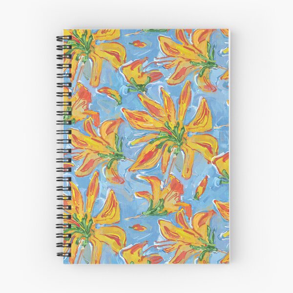 Item preview, Orange Blue Colour Flower Painting Pattern designed and sold by PraoriwaArt.