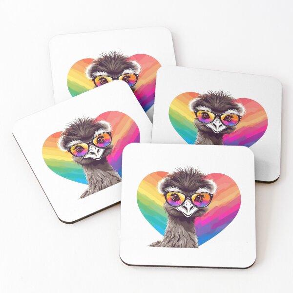 Item preview, Cute Rainbow Heart Emu designed and sold by JohnChocolate.