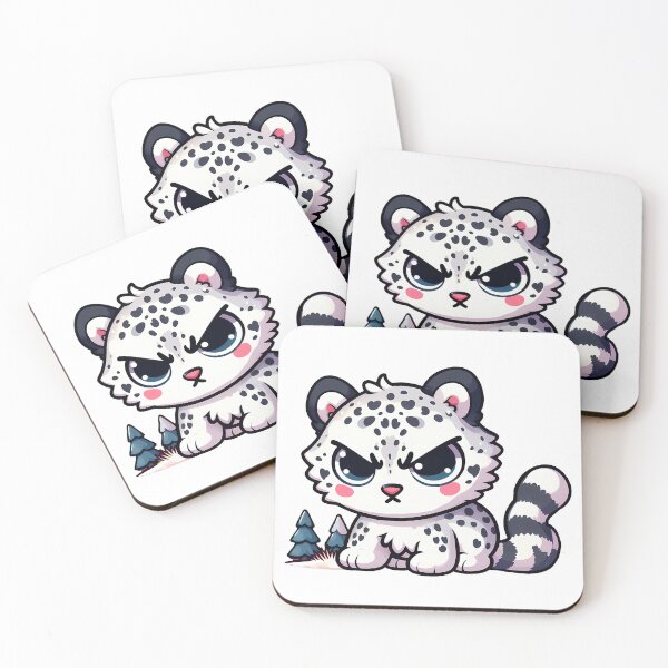 Item preview, Angry Kawaii Snow Leopard designed and sold by Irbisinthebox.