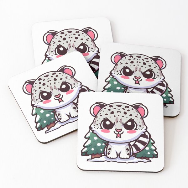 Item preview, Kawaii Snow Leopard between trees designed and sold by Irbisinthebox.