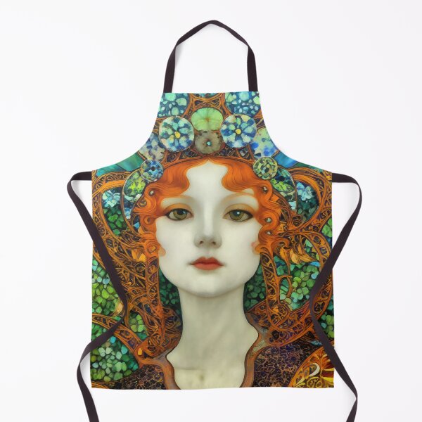 Item preview, Portrait of Beautiful Woman in Vintage Tiffany Stained Glass Style designed and sold by Sandy Richter.
