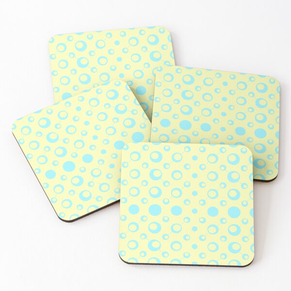 Item preview, Yellow Blue Circle Ring Bubble Molecule Airiness Modern Pop Art Pattern designed and sold by PenguinForests.