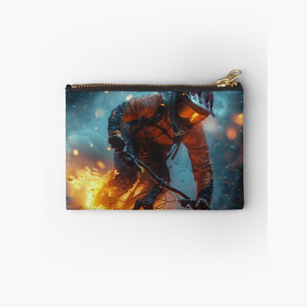 Item preview, Portrait of a cyclist in a burning setting designed and sold by Fantasyplus.