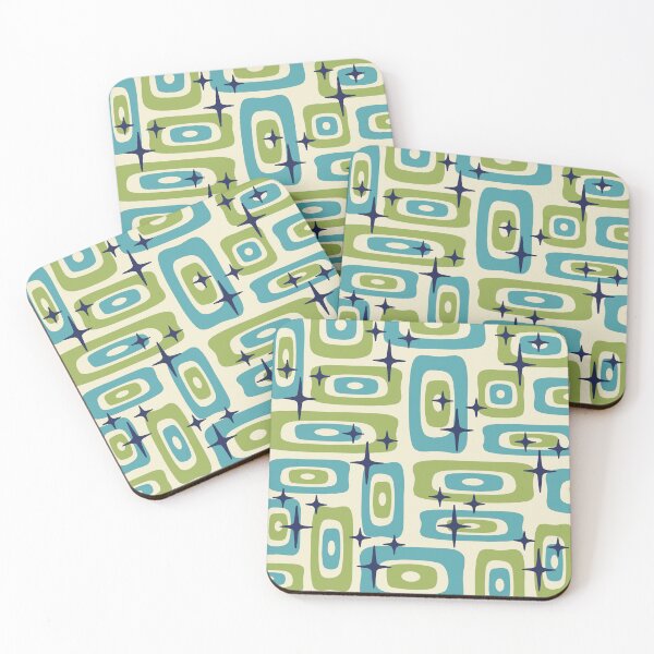 Item preview, Mid Century Modern Abstract Pattern Blue and Green designed and sold by tonymagnerart.