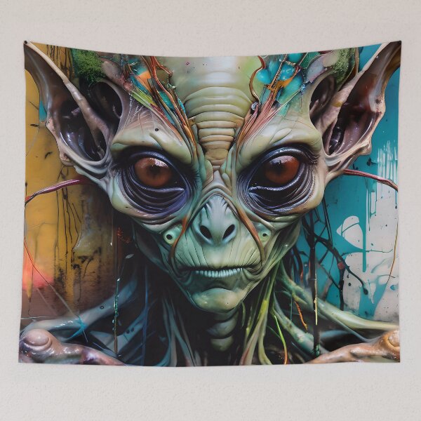 Item preview, Alien Graffiti Art Portrait designed and sold by TheArtOfPat.