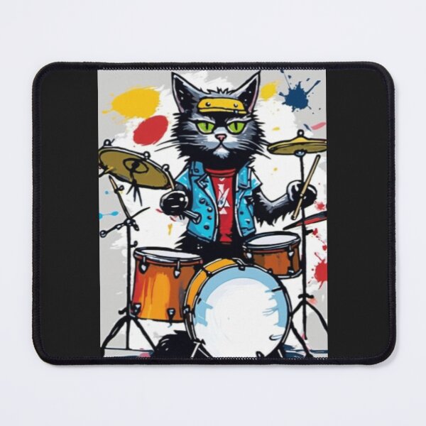 Item preview, Punk cat drummer  designed and sold by BubbleTextBox.