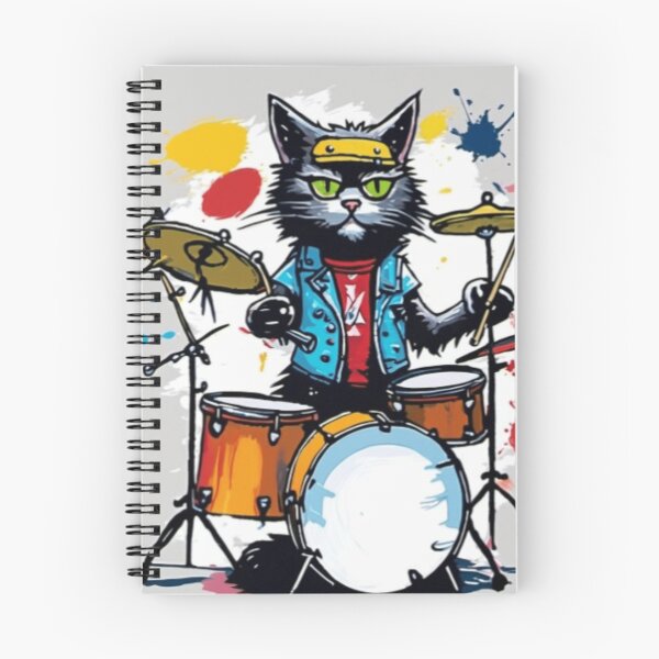 Item preview, Punk cat drummer  designed and sold by BubbleTextBox.