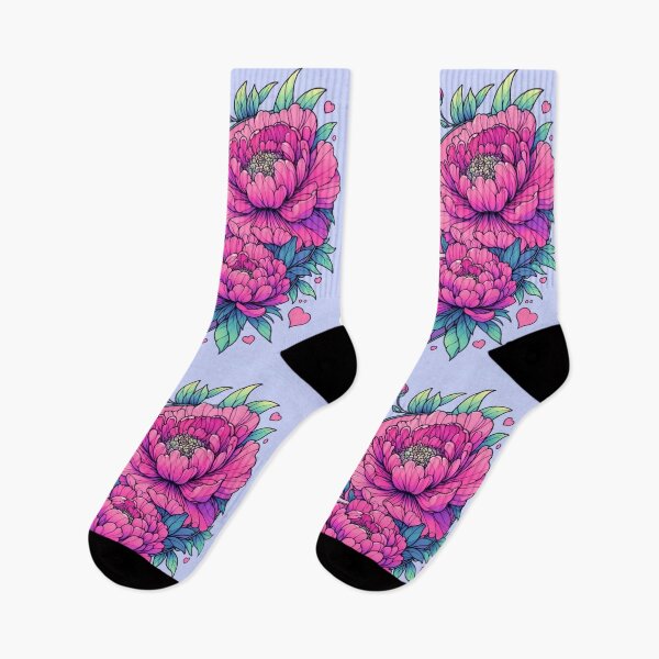 Item preview, Lilac Skeleton Pink Peonies Flowers Drawing Illustration Death designed and sold by CoffeeIsATrip.