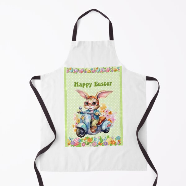 Item preview, Happy Easter card with watercolor Funny Cute Easter Bunny on the bike postcard designed and sold by Createya.