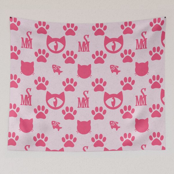 Item preview, Sir Meowton's Pink Promenade - Charming Cat Paw Print Pattern designed and sold by Sir Meow Meow.
