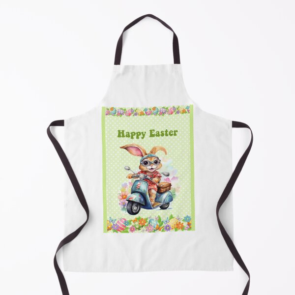 Item preview, Happy Easter card with watercolor Funny Cute Easter Bunny on the bike postcard designed and sold by Createya.