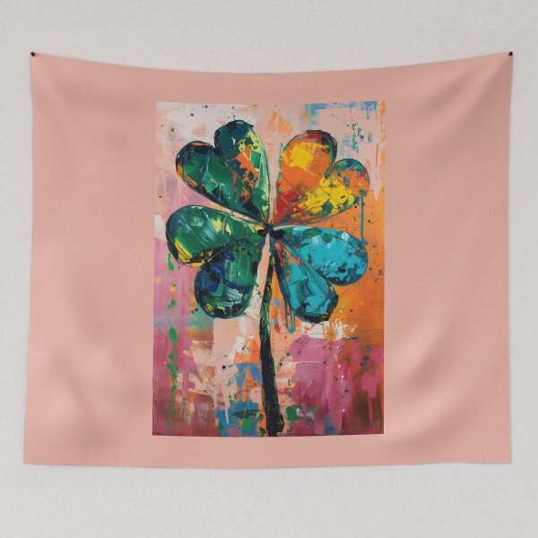 Item preview, Lively Spectrum- Abstract Shamrock Pop Art for a St. Patrick's Day Celebration Generative AI designed and sold by OlfactoART Studio.