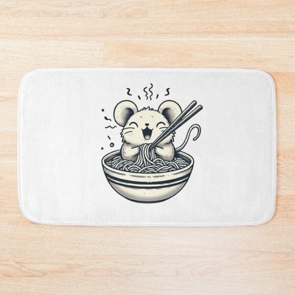 Item preview, Cute mouse eating ramen  designed and sold by Culmika.