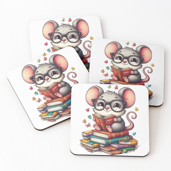 Item preview, Back to school mouse reading books designed and sold by Culmika.