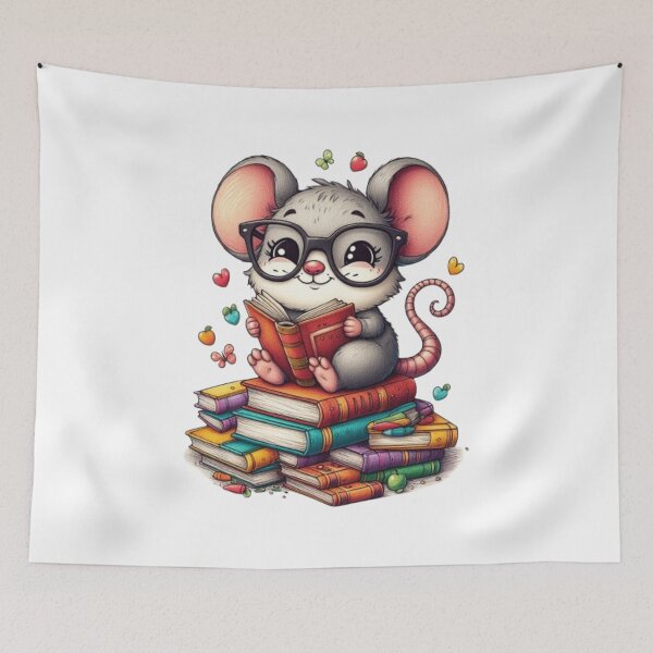 Item preview, Back to school mouse reading books designed and sold by Culmika.