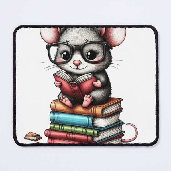 Item preview, Back to school mouse reading books designed and sold by Culmika.