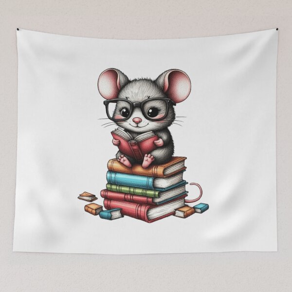 Item preview, Back to school mouse reading books designed and sold by Culmika.