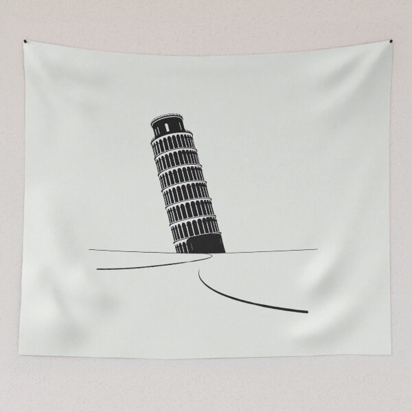 Item preview, Leaning Tower of Pisa Black and White Graphics designed and sold by Gaborai.
